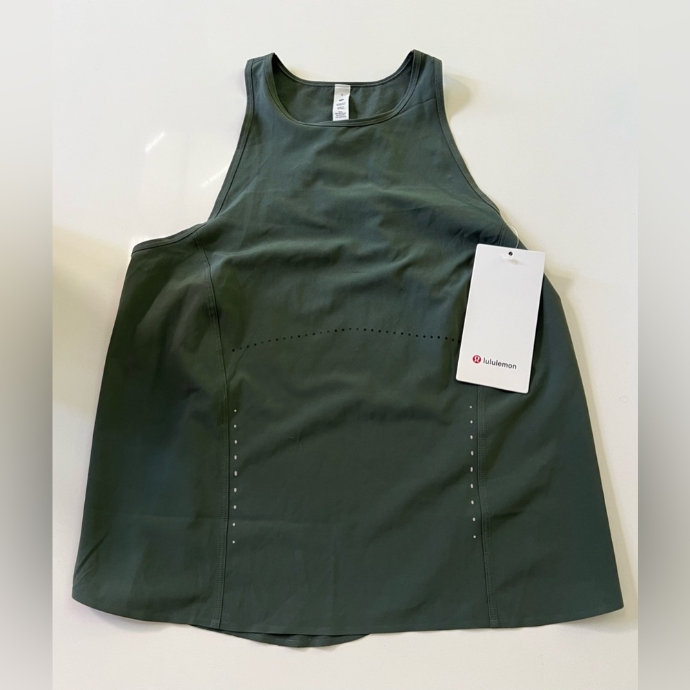NWT Lululemon Swift Ventilated Racerback Running Tank~Sz 4~smoked spruce Green